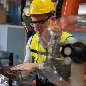 Image of Engineer wearing helmet.
